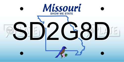 SD2G8D Missouri License Plate