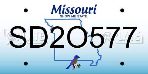 SD2O577 Missouri License Plate