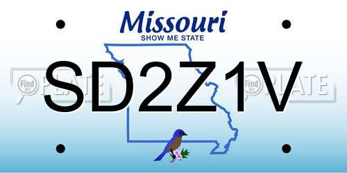 SD2Z1V Missouri License Plate