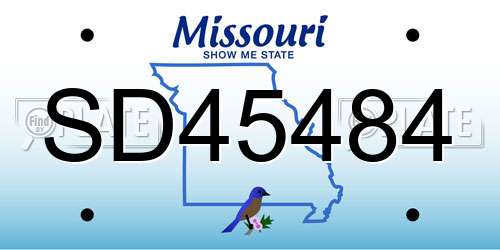 SD45484 Missouri License Plate
