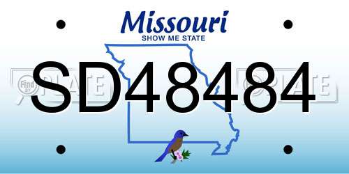 SD48484 Missouri License Plate