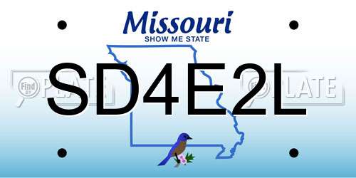 SD4E2L Missouri License Plate