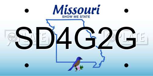 SD4G2G Missouri License Plate