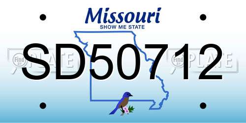 SD50712 Missouri License Plate