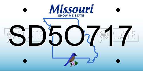 SD5O717 Missouri License Plate