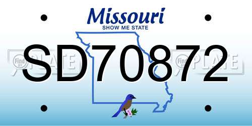 SD70872 Missouri License Plate
