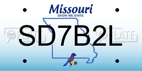 SD7B2L Missouri License Plate