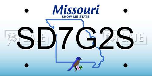 SD7G2S Missouri License Plate