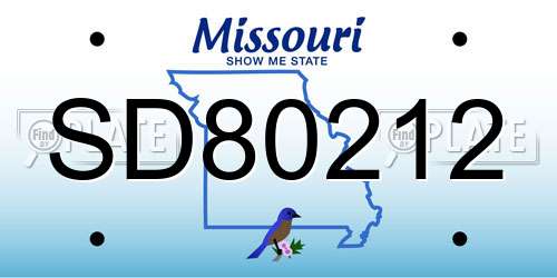 SD80212 Missouri License Plate