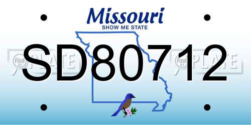 SD80712 Missouri License Plate