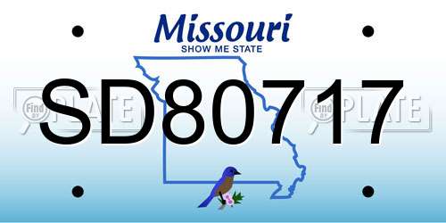 SD80717 Missouri License Plate