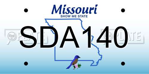 SDA140 Missouri License Plate