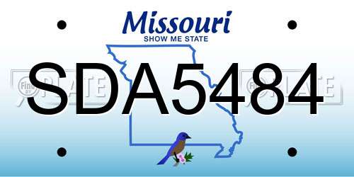 SDA5484 Missouri License Plate