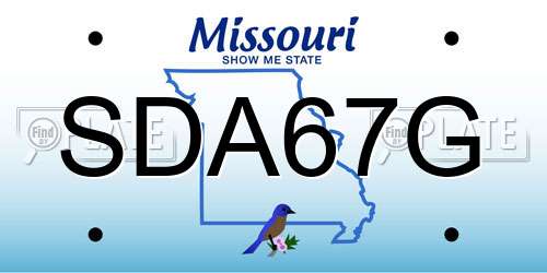 SDA67G Missouri License Plate