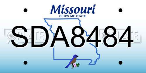 SDA8484 Missouri License Plate