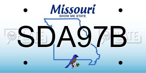 SDA97B Missouri License Plate