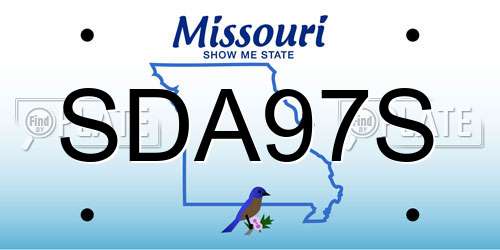 SDA97S Missouri License Plate