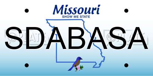SDABASA Missouri License Plate