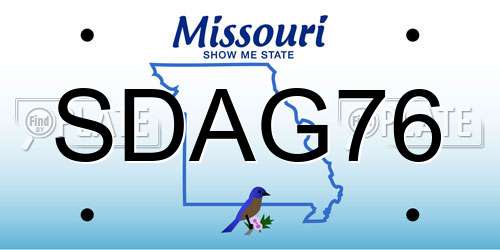 SDAG76 Missouri License Plate