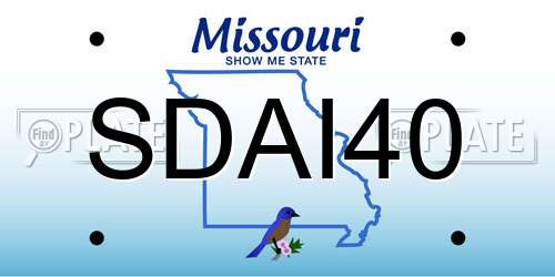 SDAI40 Missouri License Plate