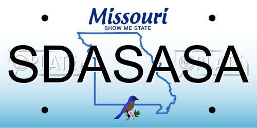 SDASASA Missouri License Plate