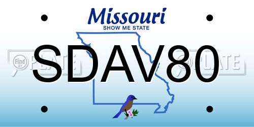 SDAV80 Missouri License Plate