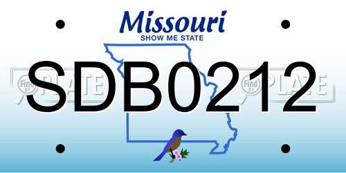 SDB0212 Missouri License Plate