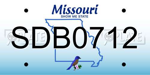 SDB0712 Missouri License Plate