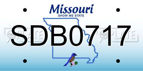 SDB0717 Missouri License Plate