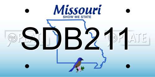SDB211 Missouri License Plate