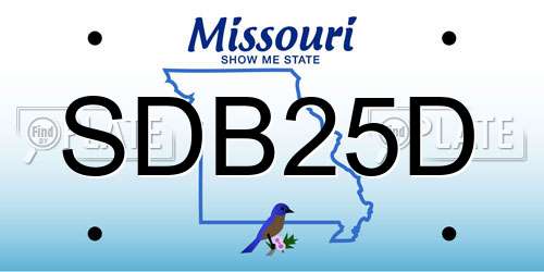 SDB25D Missouri License Plate