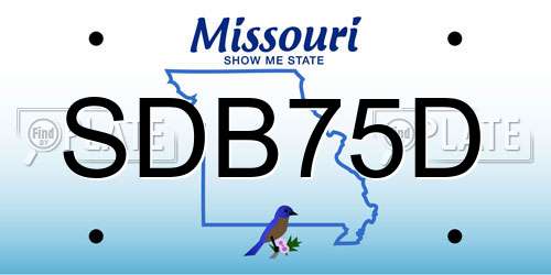 SDB75D Missouri License Plate