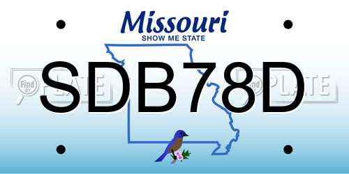 SDB78D Missouri License Plate