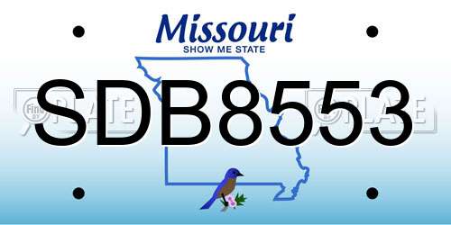 SDB8553 Missouri License Plate