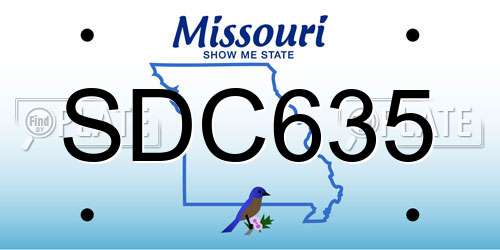 SDC635 Missouri License Plate
