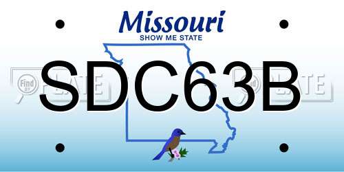 SDC63B Missouri License Plate