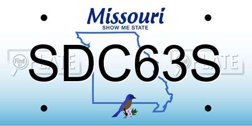 SDC63S Missouri License Plate