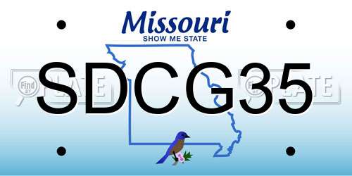 SDCG35 Missouri License Plate