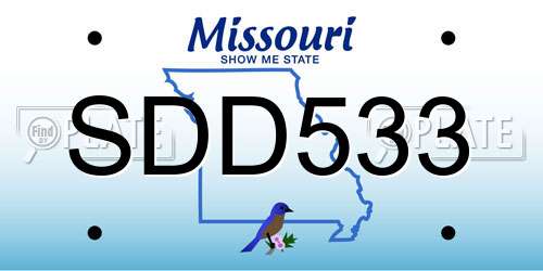 SDD533 Missouri License Plate