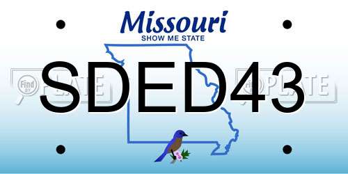 SDED43 Missouri License Plate