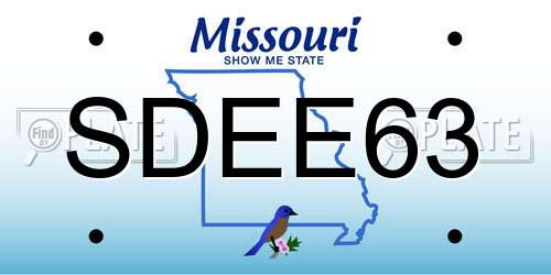 SDEE63 Missouri License Plate