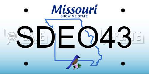 SDEO43 Missouri License Plate