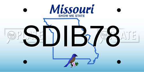SDIB78 Missouri License Plate