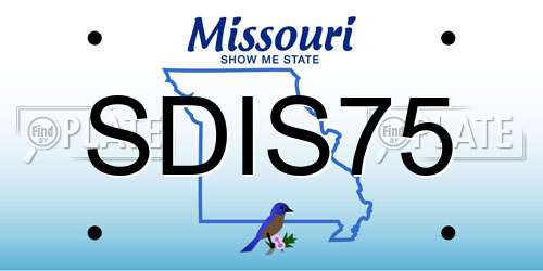SDIS75 Missouri License Plate