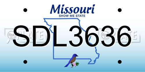 SDL3636 Missouri License Plate