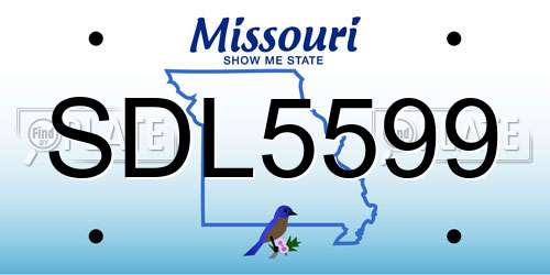SDL5599 Missouri License Plate