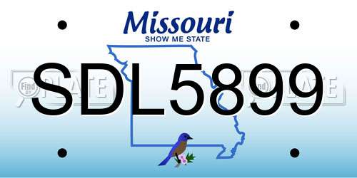 SDL5899 Missouri License Plate
