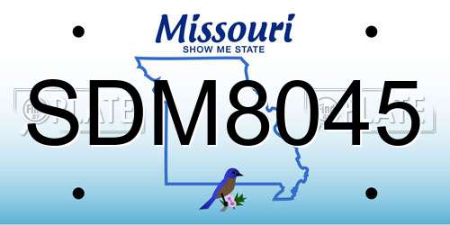 SDM8045 Missouri License Plate