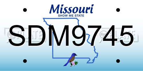 SDM9745 Missouri License Plate