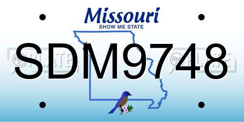 SDM9748 Missouri License Plate